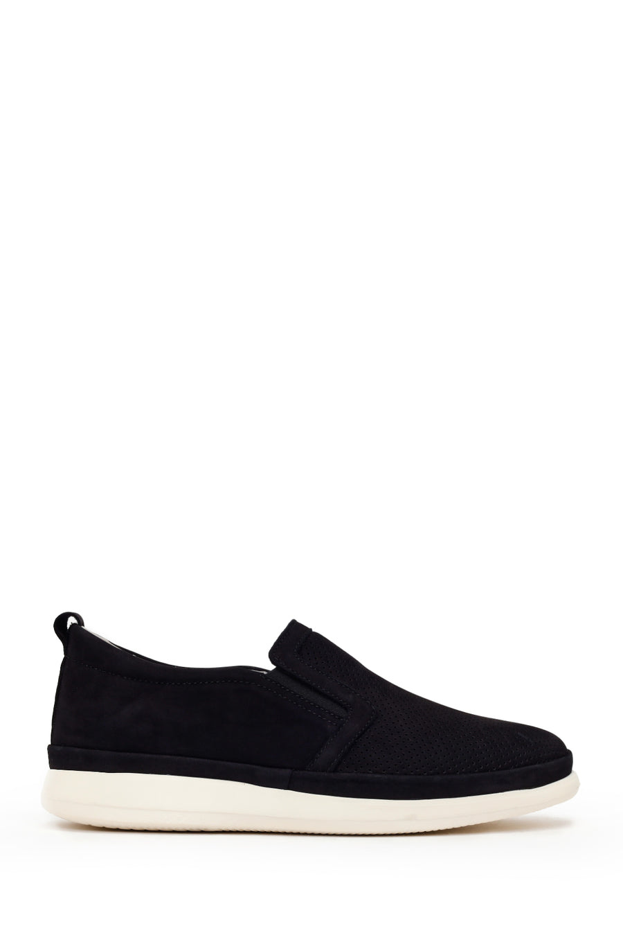 Male Black Thick-Soled Nubuck Leather Comfort Loafer 26SFD6750V3 | Derimod