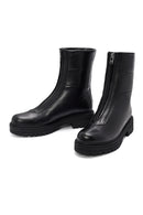 Women's Black Front Zipper Leather Boots | Derimod