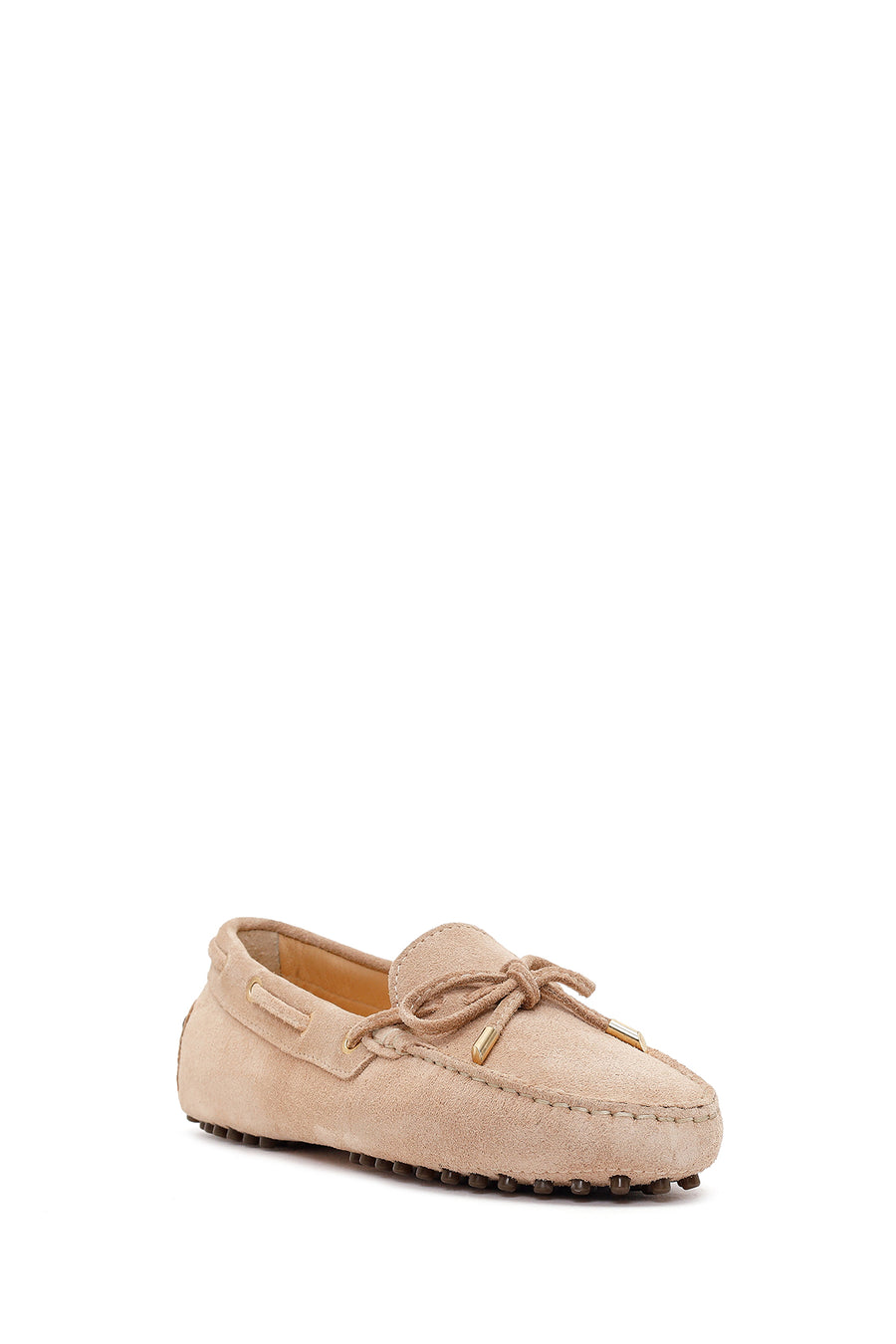 Women's Beige Tassel Suede Leather Loafer