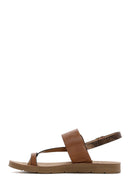 Women's Tan Ankle Strap Flip Flops Sandals | Derimod