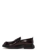 Male Burgundy Chunky-Soled Leather Loafer | Derimod