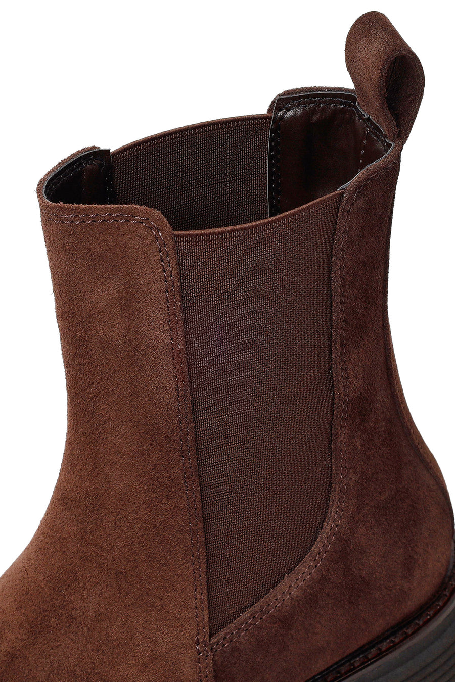 Woman Brown Thick-Soled Suede Chelsea Boots