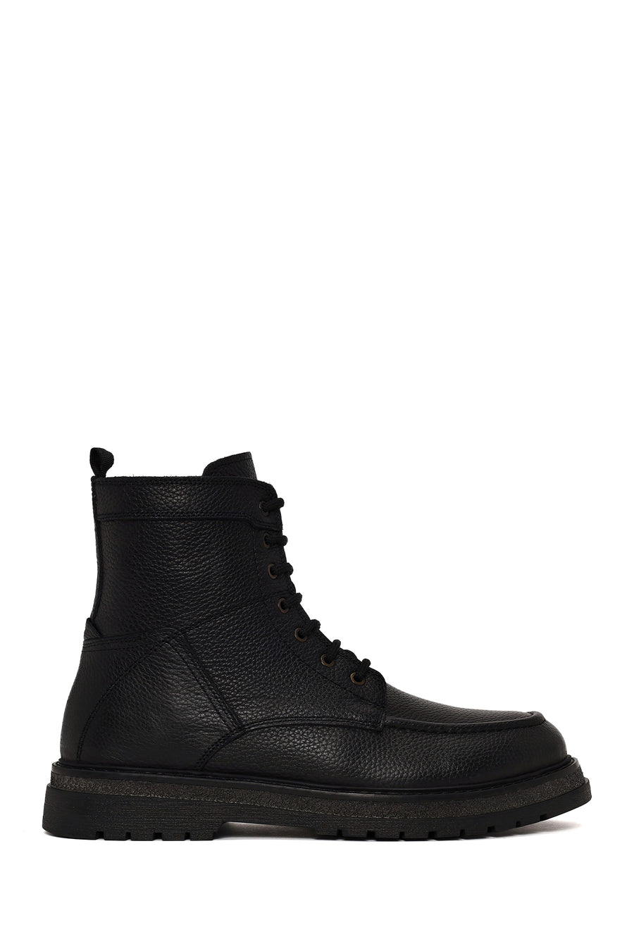 Male Black Lace-up Leather Casual Boots WM610007DF | Derimod