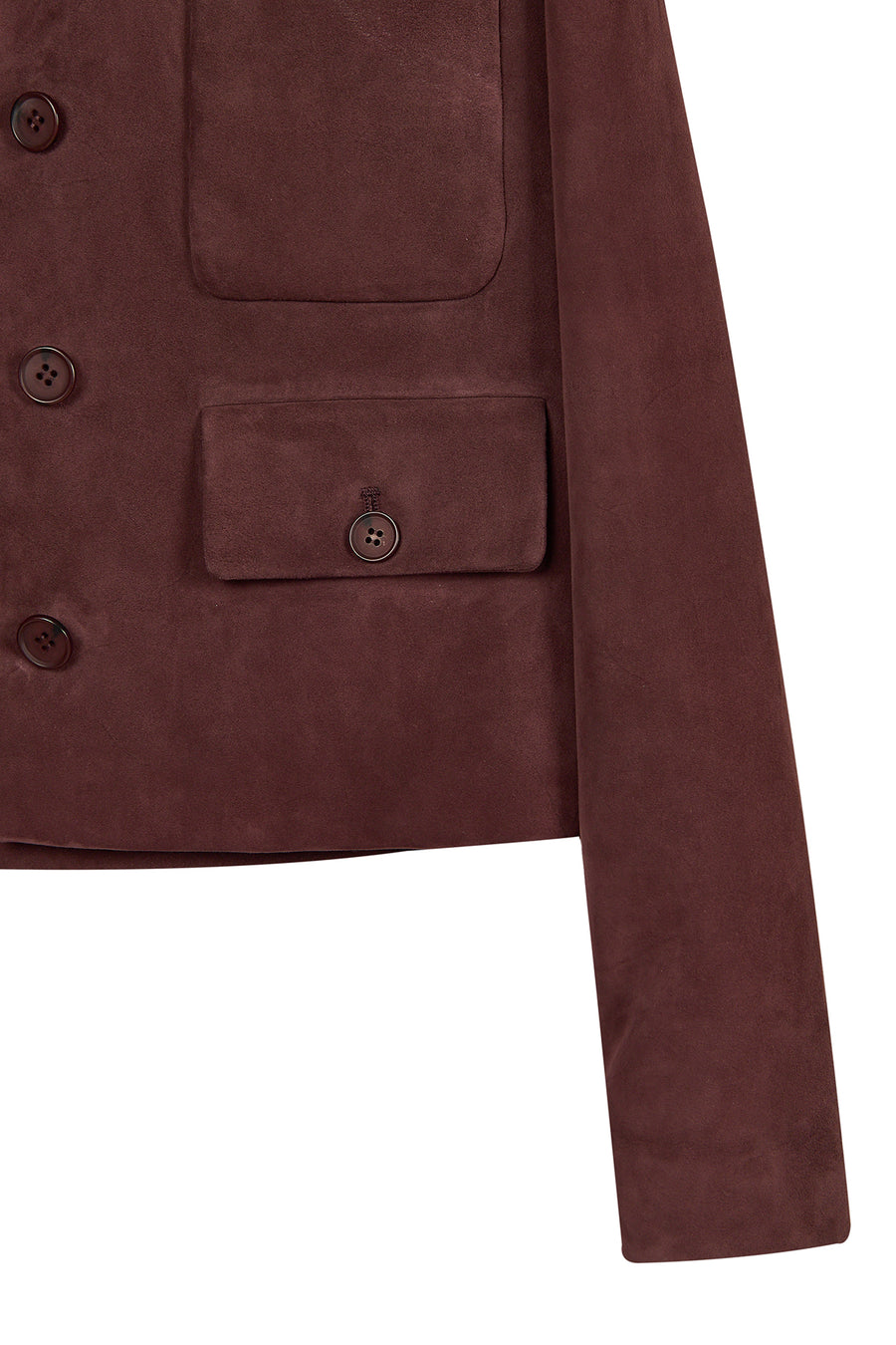 Cassandra Woman Burgundy Slim-Fit Suede Leather Jacket