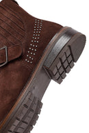 Woman Brown Suede Chelsea Boots | Derimod