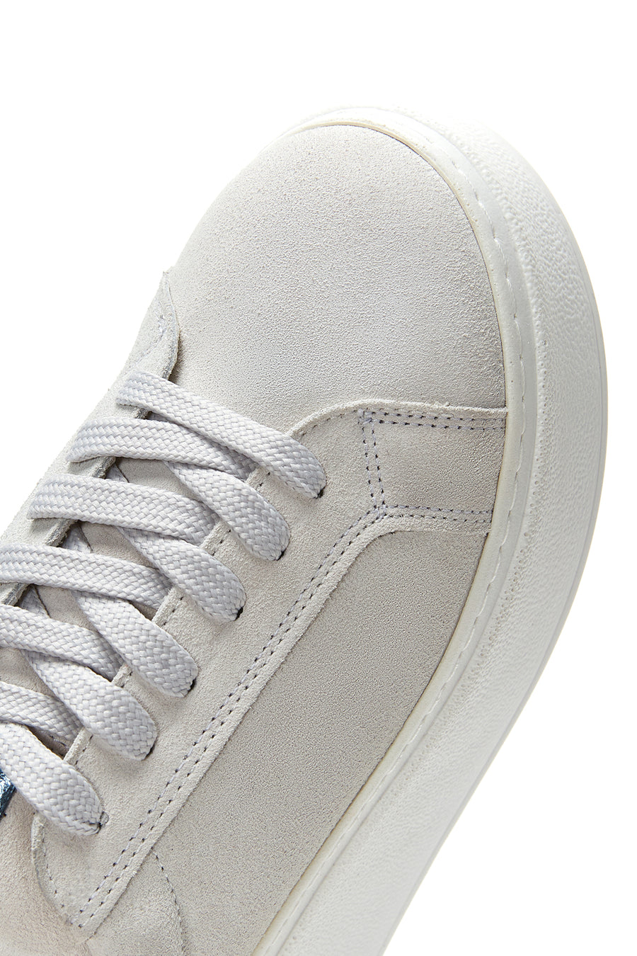 Kadın Gri Süet Deri Kalın Tabanlı Sneaker