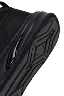 Derimod Zero Male Black Lace-Up Thick-Soled Fabric Sneaker | Derimod