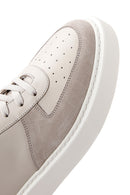 Men's Beige Thick Soled Leather Sneaker | Derimod