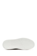 Men's White Lace-up Thick-Sole Leather Sneaker | Derimod