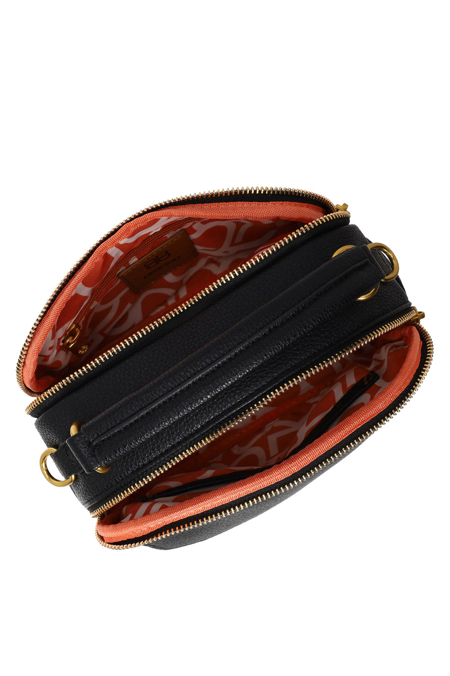 Woman Black Long-Strap Crossbody Bag