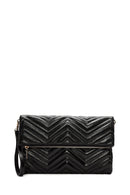 Women's Black Long Chain Strap Quilted Clutch Bag | Derimod