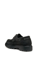 Geox Men Black U Spherica Ec7 B - Pull Up Lea Lace-Up Suede Leather Casual Shoe | Derimod
