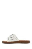 Women's White Stone Slippers | Derimod