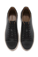 Men's Black Lace-up Leather Sneaker | Derimod