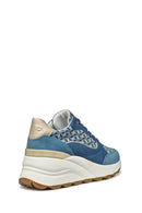 Geox Women Blue D Spherica Ec13 A - Nap + Emb.Te Lace-Up Wedge Heel Sneaker | Derimod