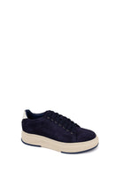 Male Navy Lace-up Thick-soled Suede Leather Sneaker | Derimod