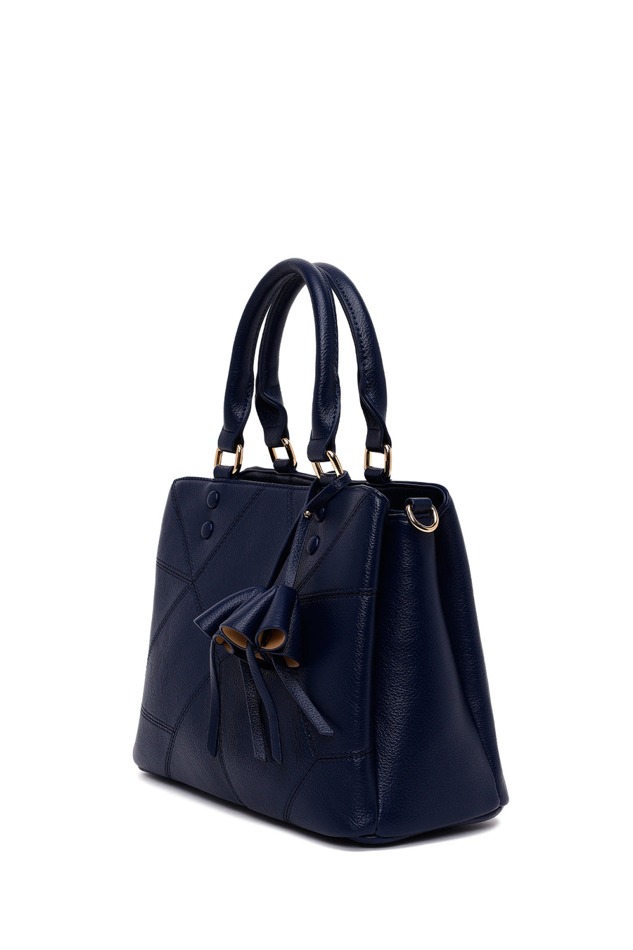 Woman Navy Long-Strap Classic Shoulder Bag