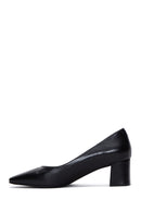 Women's Black Leather Low Heeled Shoes | Derimod