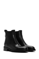 Women's Black Leather Chelsea Boots | Derimod