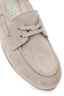 Women's Beige Lace-up Suede Leather Shoes | Derimod