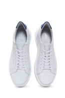 Men's White Leather Thick Soled Sneaker | Derimod