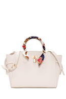 Women's Cream Long Strap Handbag with Accessory Detail | Derimod