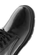 Men's Black Zippered Leather Combat Boots | Derimod