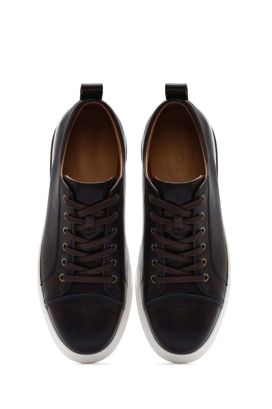Men's Brown Lace-Up Leather Sneaker