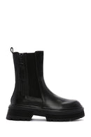 Women's Black Leather Thick Soled Chelsea Boots | Derimod