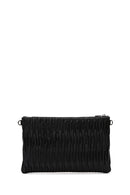 Woman Black Chain-Strap Patterned Clutch Bag | Derimod