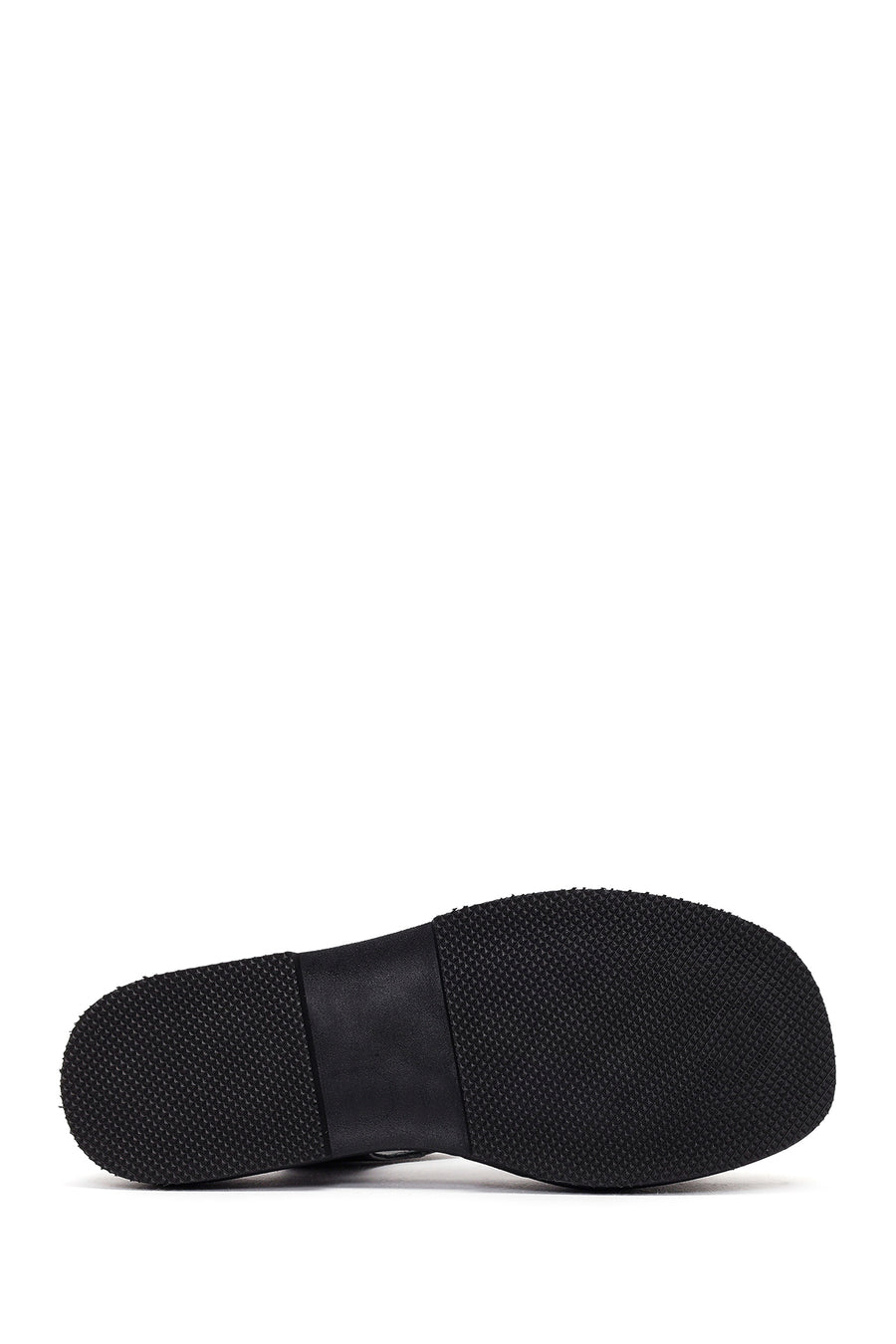 Women's Black Thick-Sole Leather Sandals