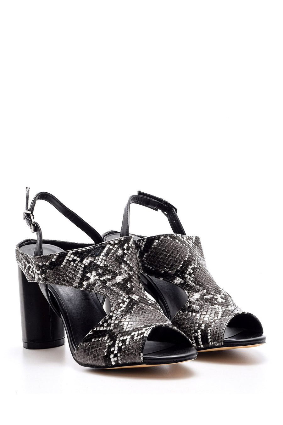 Women's Snakeskin Patterned Heeled Shoes