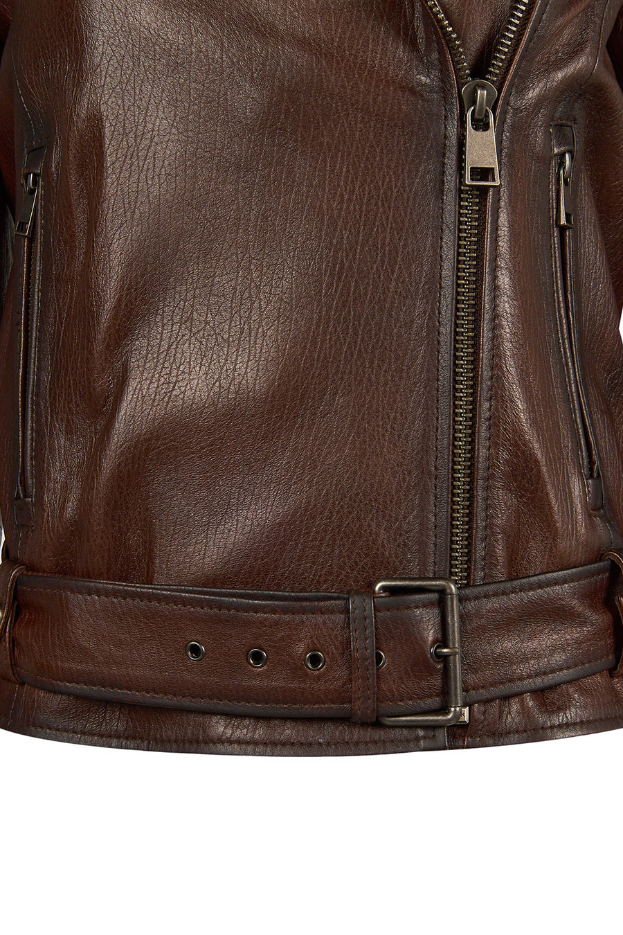 Melody Woman Brown Short Leather Jacket