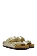 Birkenstock Women's Gold Arizona Bf Double Buckle Slippers | Derimod