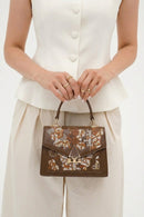 Woman Brown Long Strap Printed Shoulder Bag | Derimod