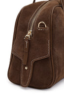 Woman Brown Long-Strap Suede Shoulder Bag | Derimod