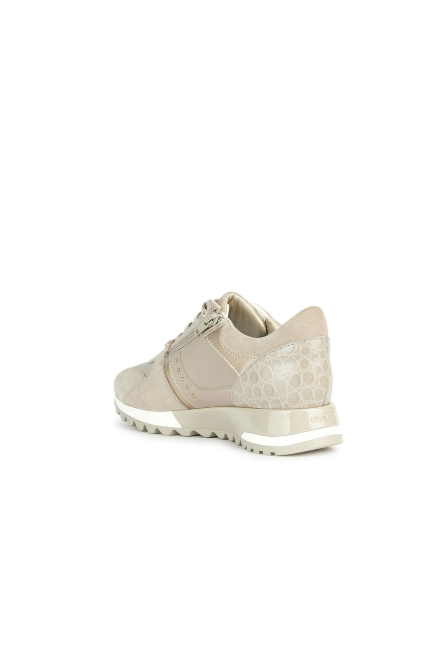 Geox Kadın Bej Tabelya Deri Kalın Topuklu Bağcıklı Sneaker