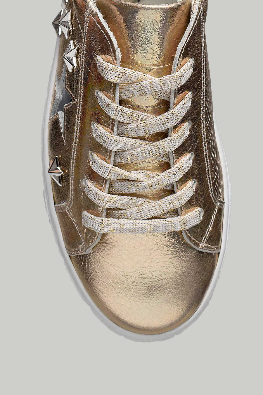 Yıldız Detaylı Gold Kadın Deri Sneaker 18SFD174732 | Derimod