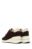 Woman Brown Lace-Up Wedge-Heel Suede Shoe | Derimod