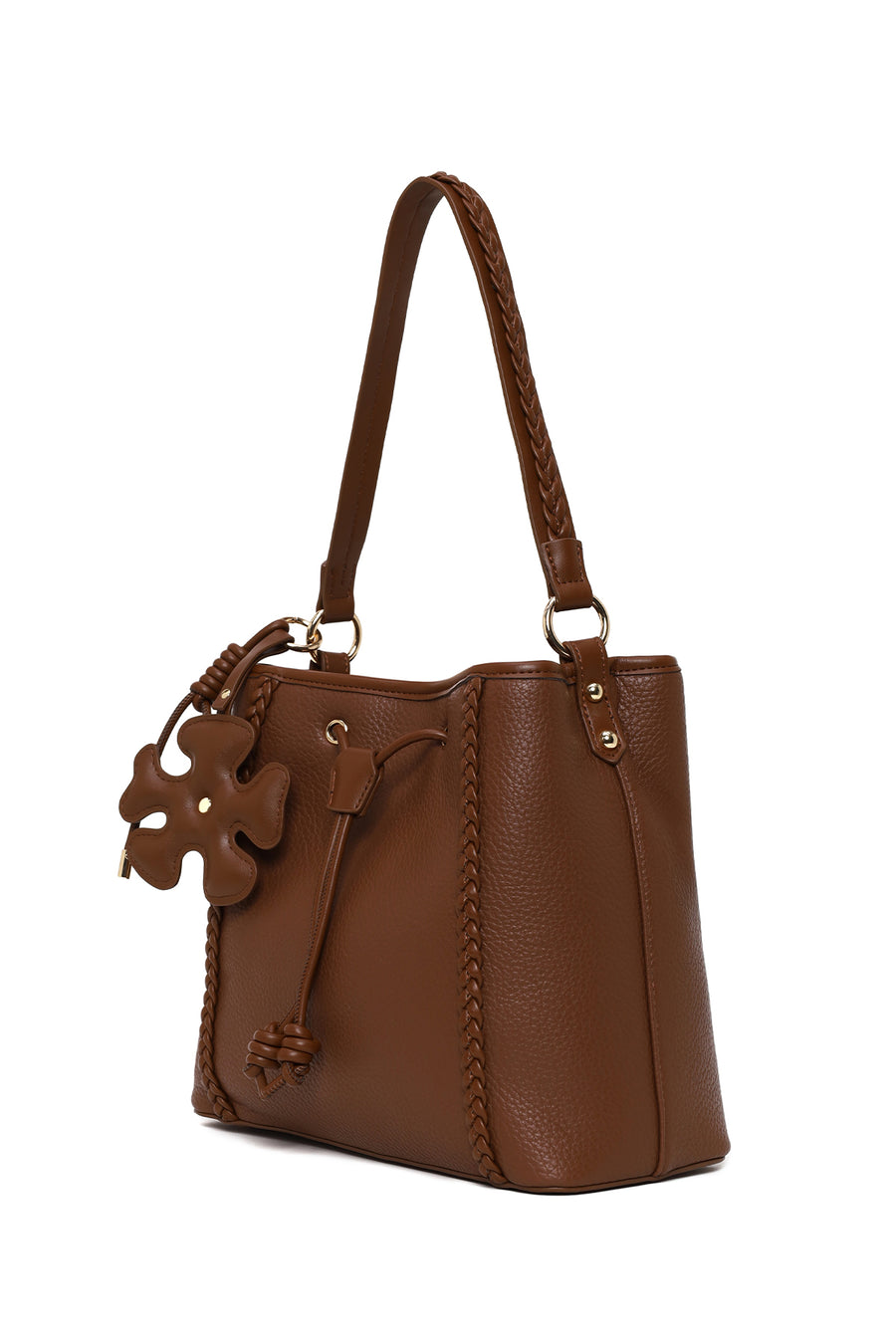 Woman Brown Long-Strap Shoulder Bag