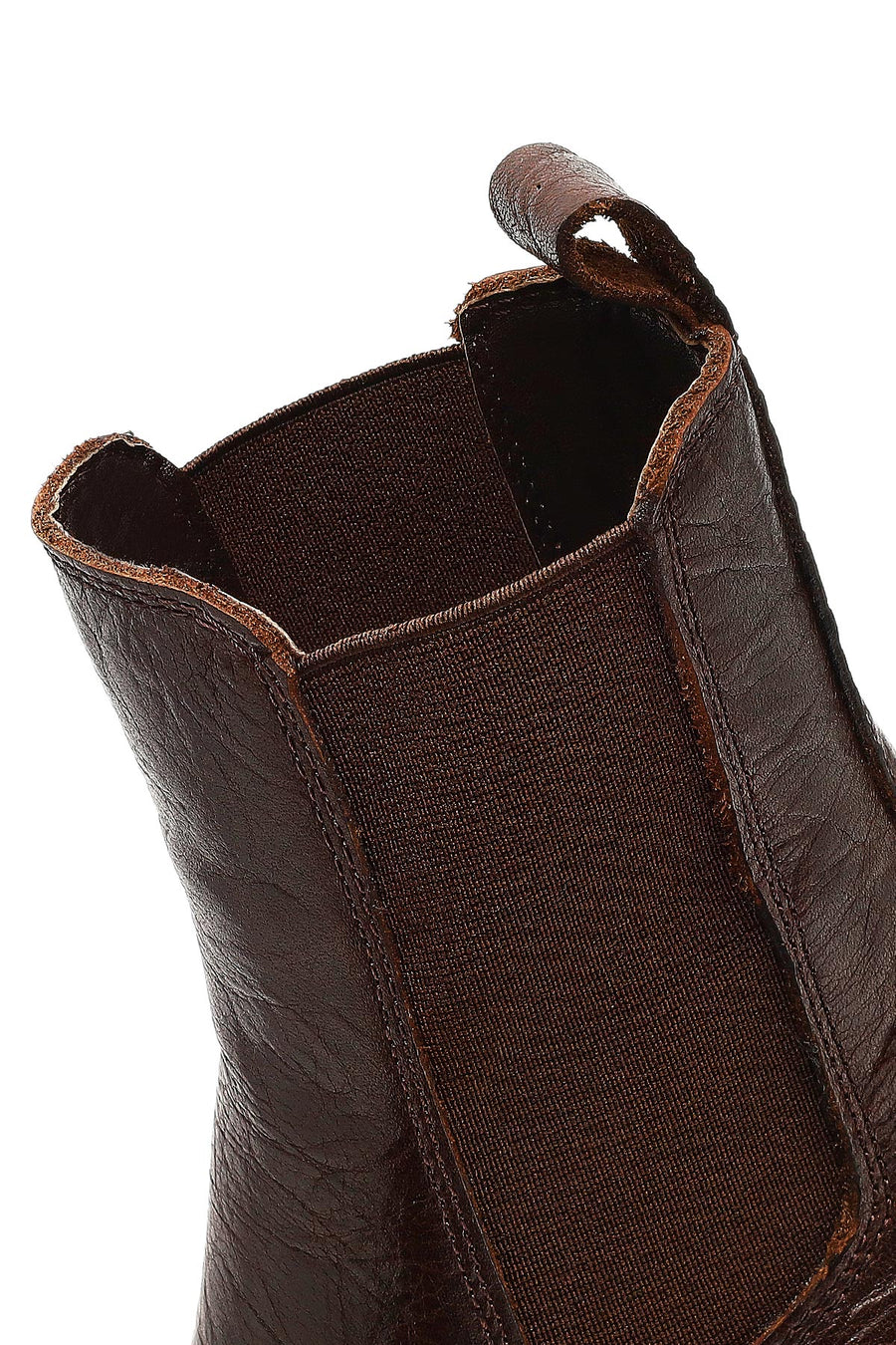 Woman Brown Thick-Soled Leather Chelsea Boots