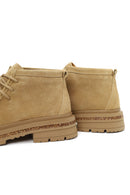 Male Beige Lace-Up Thick-Soled Suede Casual Boots | Derimod