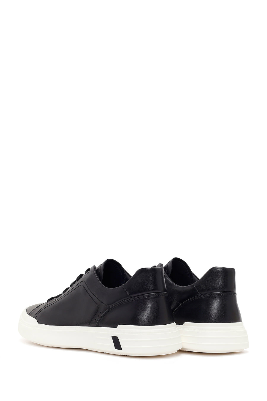 Male Black Lace-Up Leather Sneaker