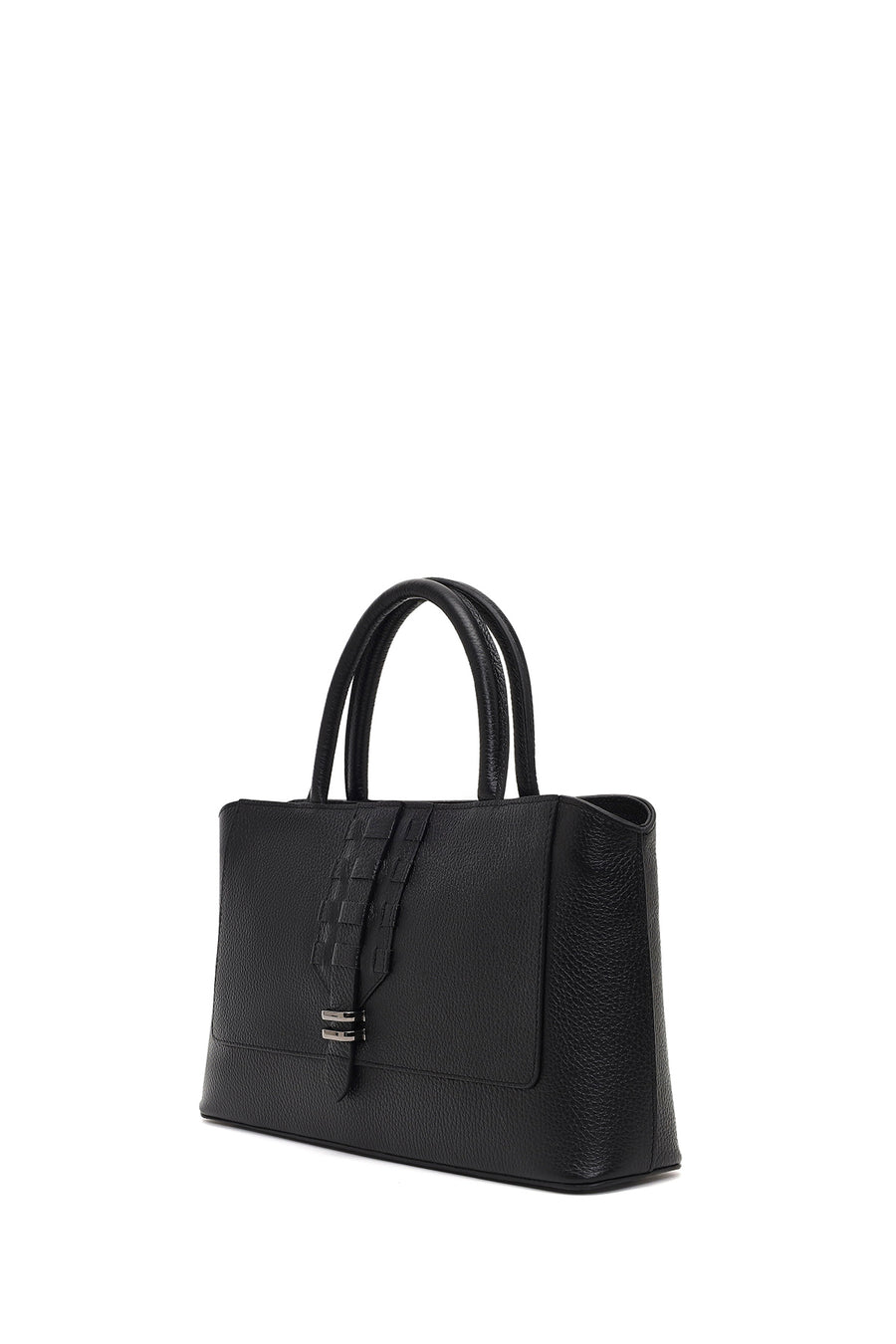 Women's Black Long Strap Leather Shoulder Bag