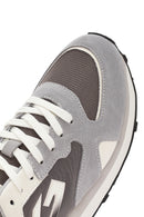 Alberto Guardiani Men's Wen Thick Sole Gray Lace-Up Leather Sneaker | Derimod