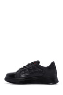 Men's Black Leather Detailed Sneaker | Derimod