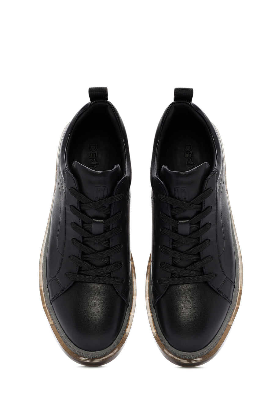 Men's Black Lace-up Leather Sneaker