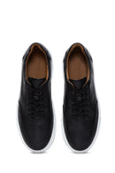 Men's Black Leather Thick Soled Sneaker | Derimod