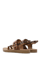 Women's Tan Ankle Strap Flip Flops Sandals | Derimod