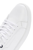 Erkek Beyaz Bağcıklı Deri Sneaker | Derimod